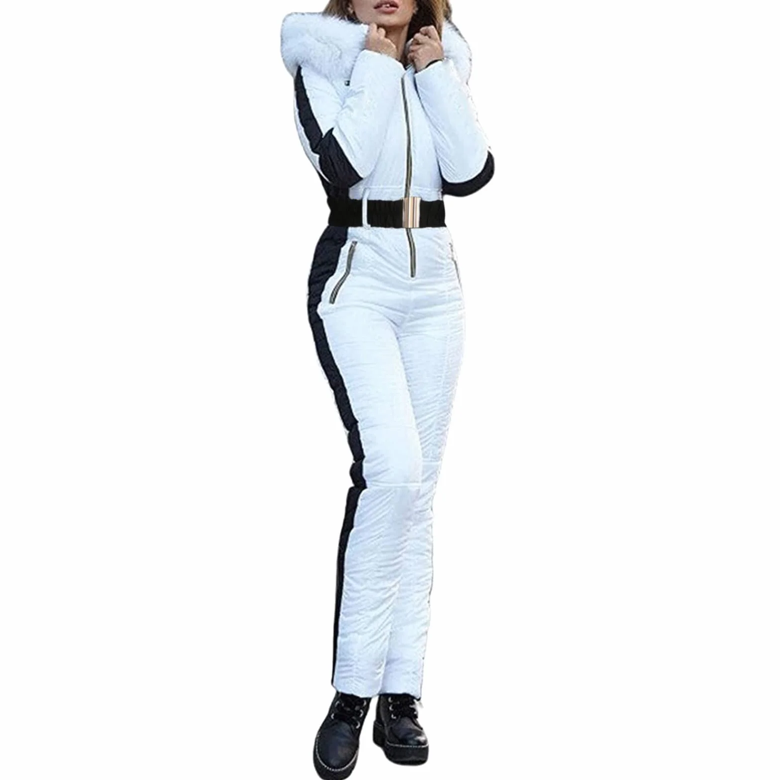 Parka de invierno para mujer, chaqueta deportiva para exteriores, con cuello desmontable, impermeable, transpirable para temporada fría