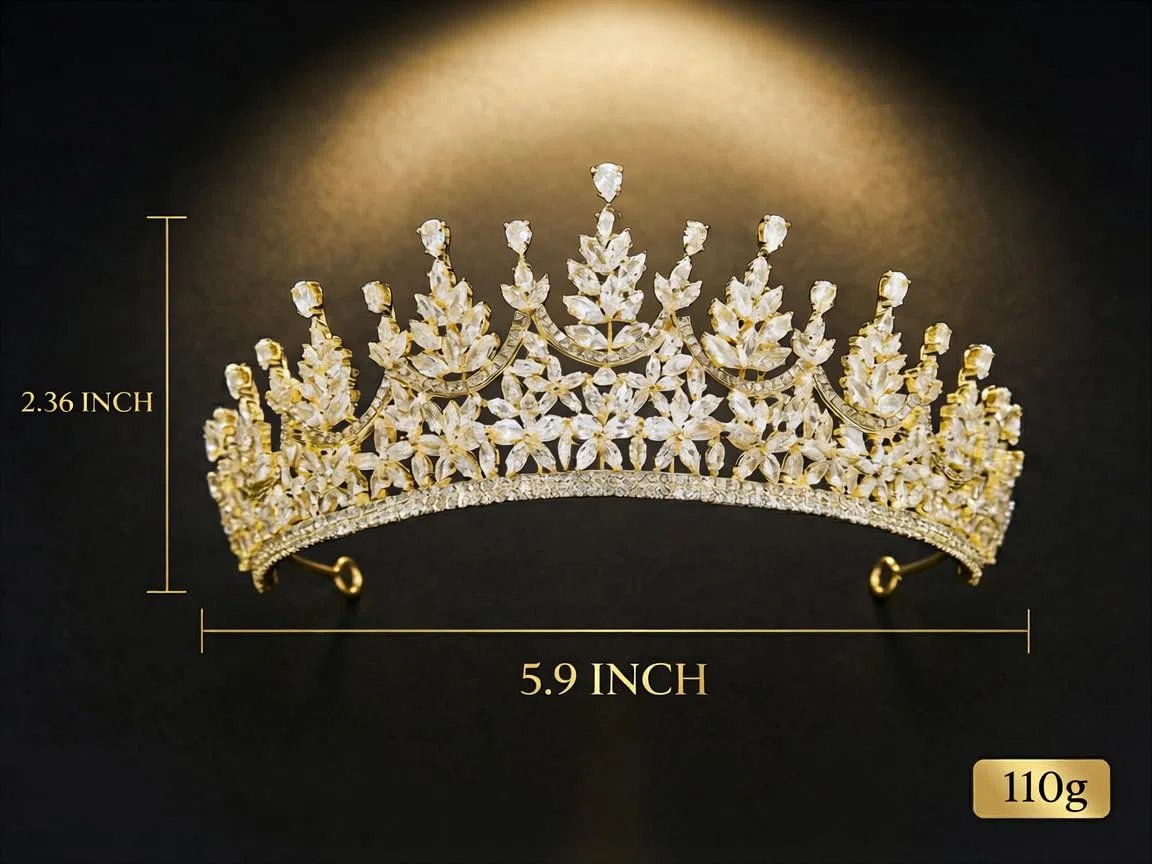 QXMYOO Corona de reina de circonita cúbica para mujer, tiara de boda para novia, princesa, concurso, corona de cristal plateado, tocado para quinceañera, cumpleaños, disfraz de graduación