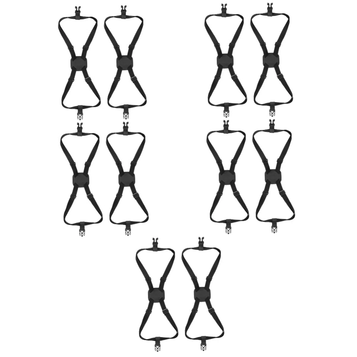 FRCOLOR 5 Series Correa para La Maleta Equipaje Maletas Correas De Carga Caso Correa De Bolso Correas De Bolso De a Elástico Cuerda Elástica Negro PU 2 Piezas X 5
