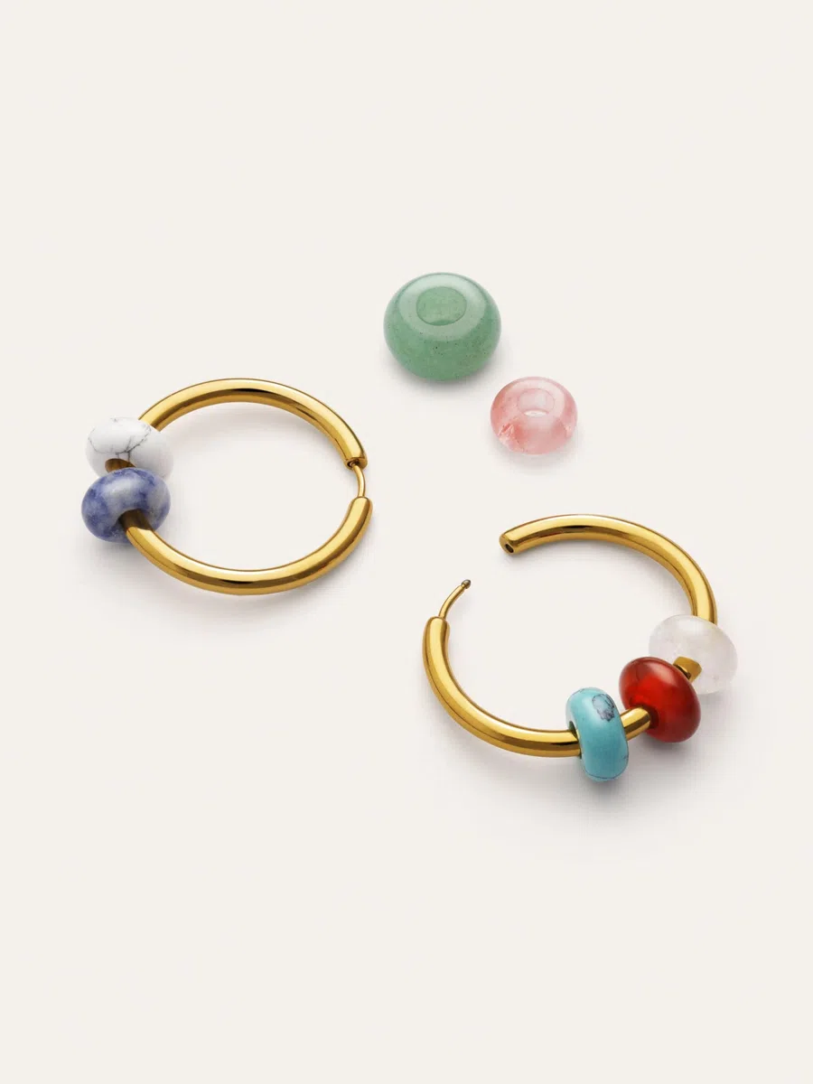 SINGULARU Pendientes Mujer Carmen True Colors Acero Baño Oro