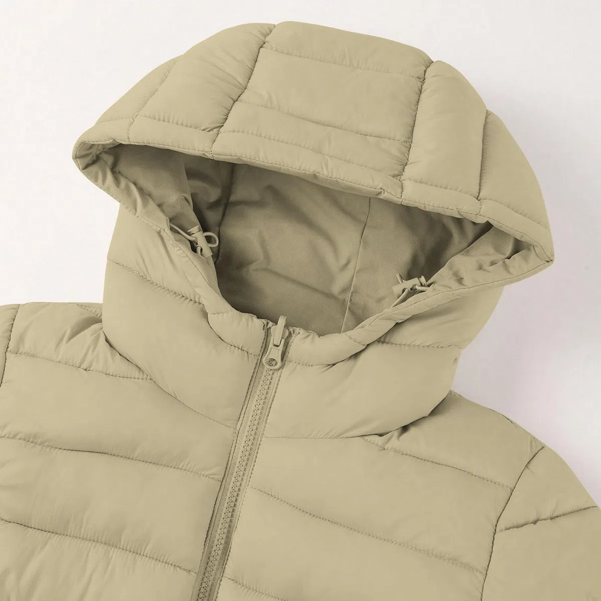 Abrigo largo de invierno para mujer, chaqueta acolchada ligera con capucha, cremallera, resistente al viento, con bolsillos, longitud media, acolchada, parka térmica, abrigo para senderismo, escalada
