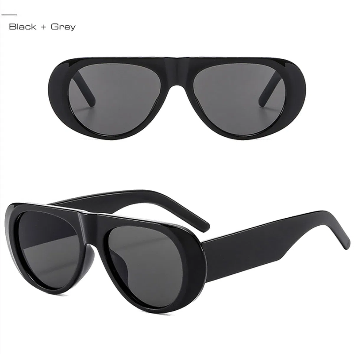Gafas de sol ovaladas para mujeres y hombres, marcos de plástico coloridos, protección UV400 de gran tamaño, gafas para exteriores