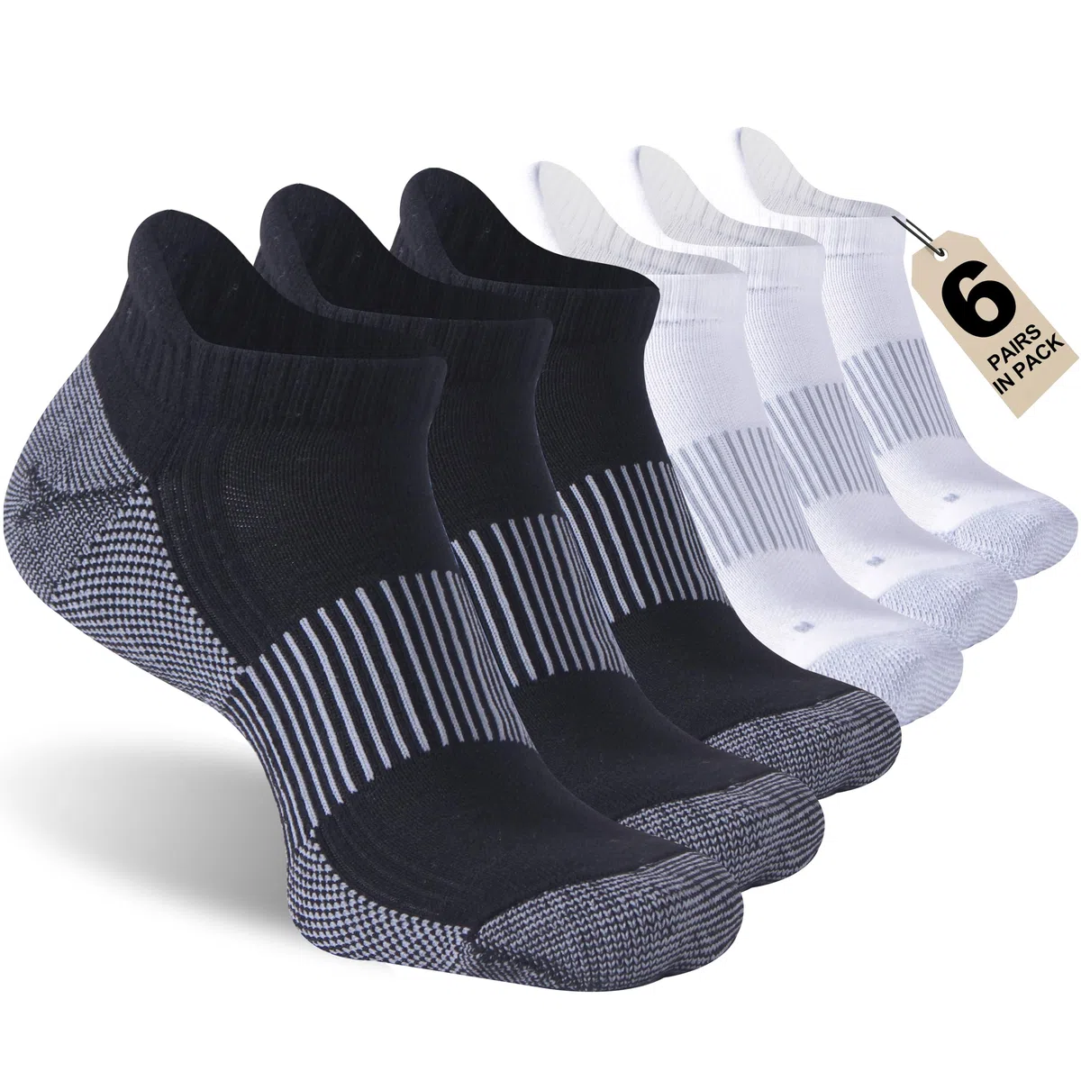 Dsource Calcetines unisex de cobre, suela acolchada, soporte de arco, calcetines atléticos al tobillo, para ciclismo, baloncesto, correr