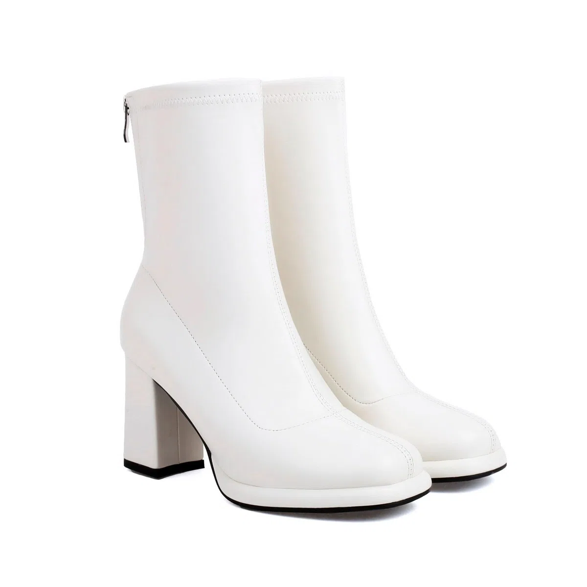 Generisch Botines de tacón cuadrado con cordones para mujer, elegantes zapatos cortos con punta redonda para uso diario, eventos informales