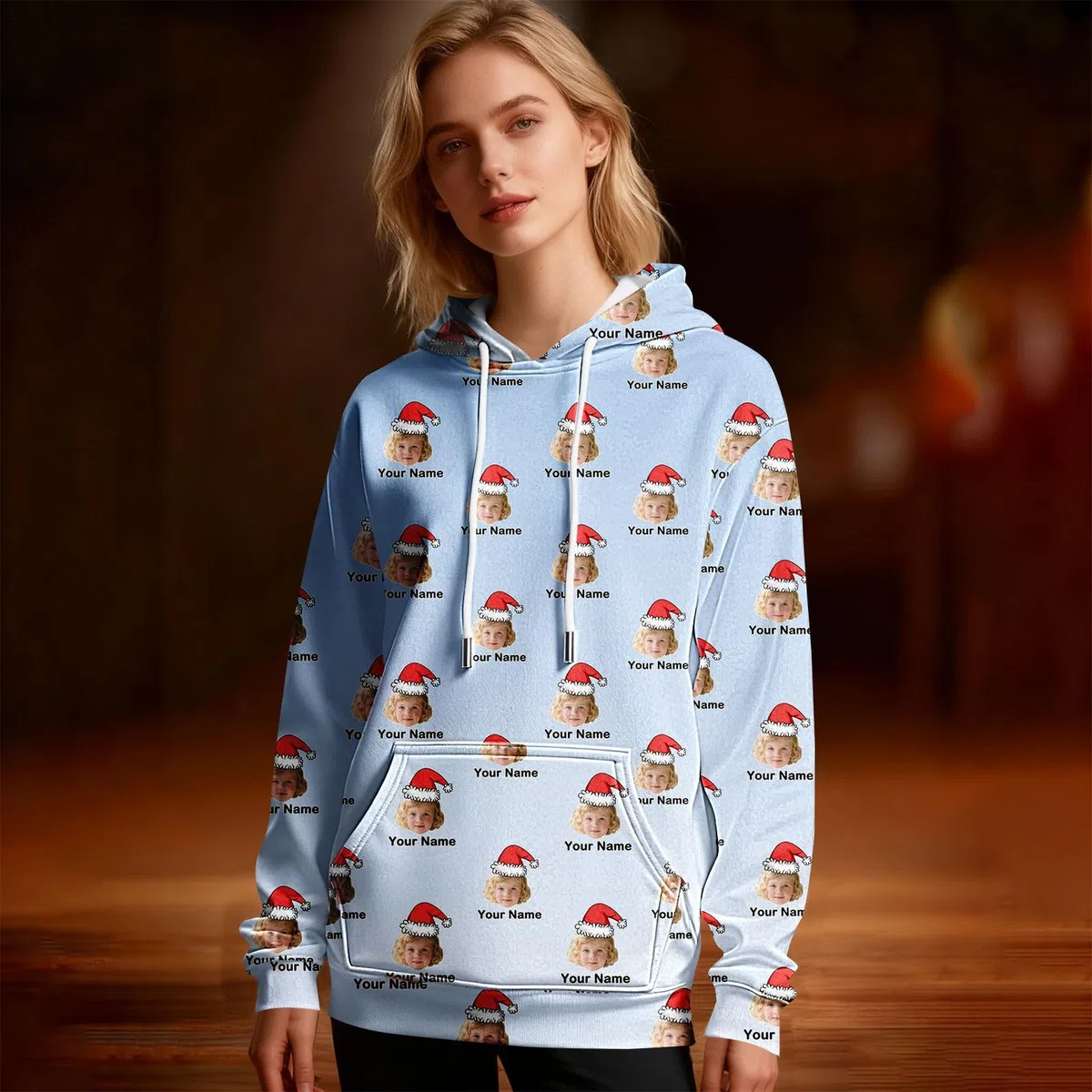 Sudadera Original Hombre Negra con Capucha Personalizada, Diseño Divertido De Navidad Chaquetones Invierno (Sky Blue, XXL) Sin Mangas Ropa Gym Tallas Grandes Sudaderas Mujer Gimnasio