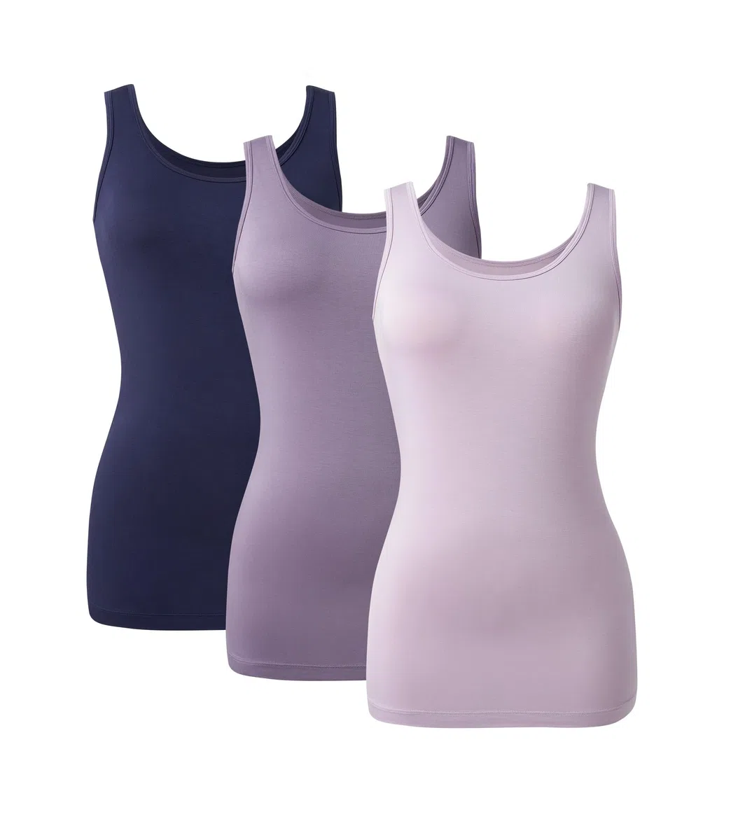 DAVID ARCHY Camisola para mujer, rayón de bambú, suave, transpirable, para mujer, paquete de 3 unidades, ropa de dormir