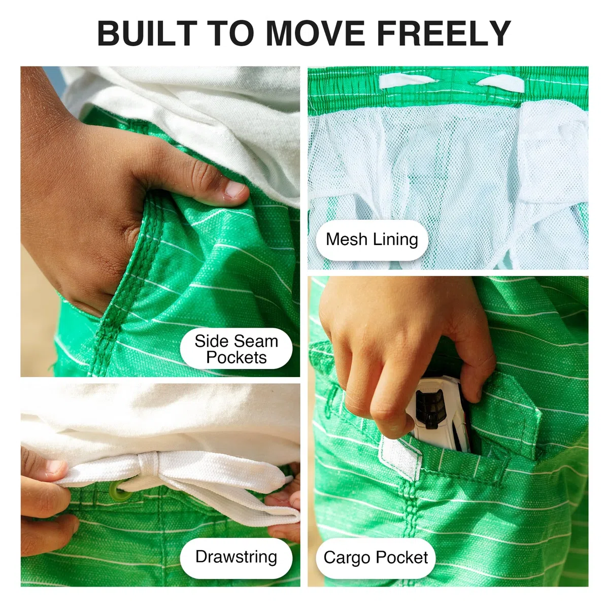 Kanu Surf Yolo Quick Dry UPF 50+ Beach Swim Trunk Baador para Hombre Niños