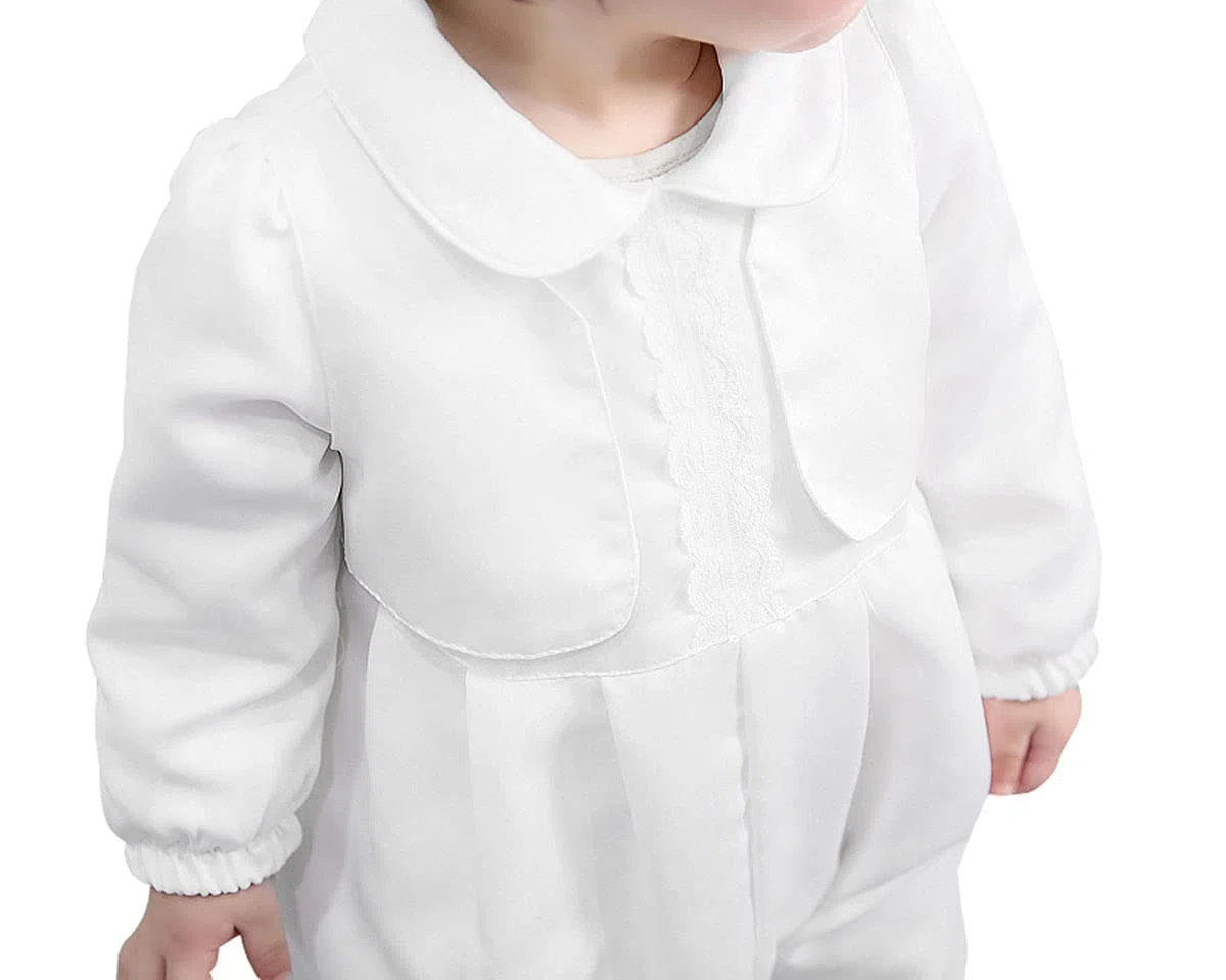 Trajes de bautizo para bebé niño 2 piezas 1 año cumpleaños blanco bautizo conjunto con gorra