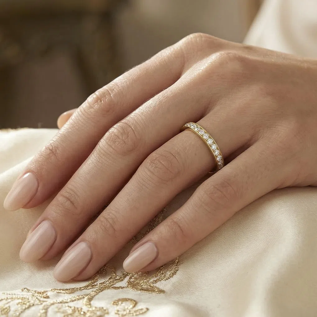 Time RoaD Anillo Mujer Oro 9K de 375 ml | Diseño Ergonómico y Ajuste Perfecto AF00011/18, Ideal para Compromiso, Pedida, Alianza, Promesa, Con Circonita, Anillos Mujer
