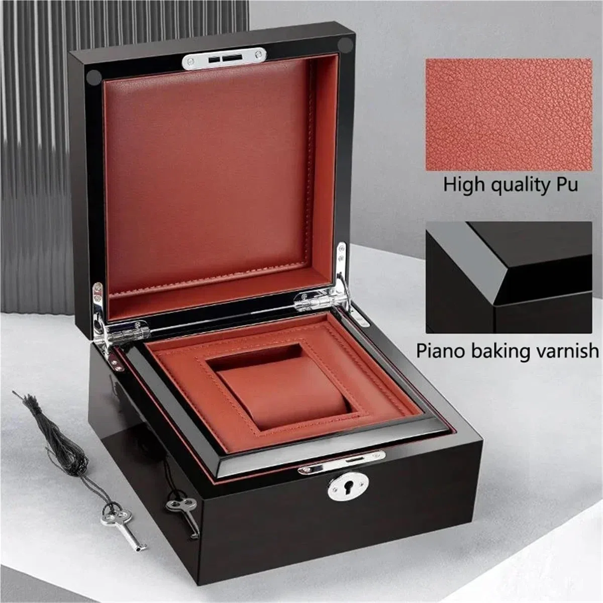 Caja para relojes de madera maciza Vitrina de caja reloj