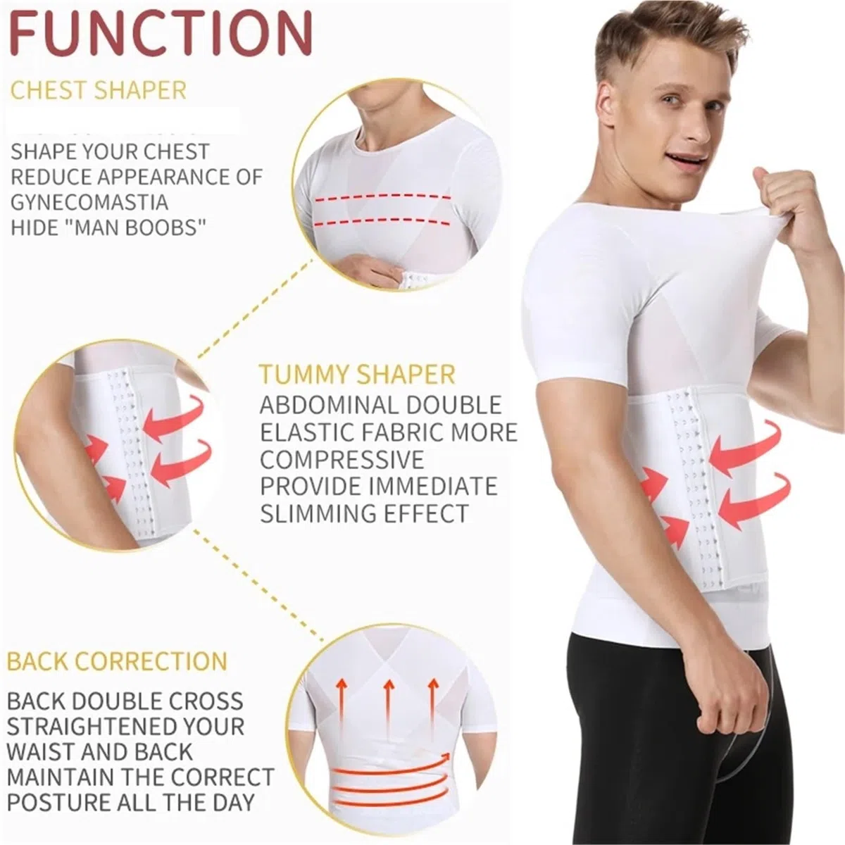 Faja Chaleco Hombre Camisas de compresión moldeadoras cuerpo for hombre