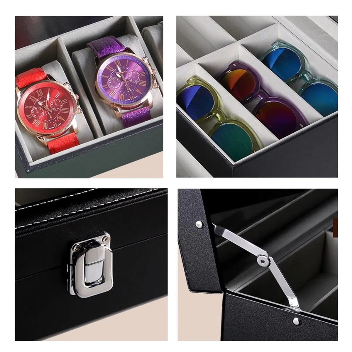 Organizador De Gafas De Sol para Hombre Y Mujer, Exhibidor De Gafas para Varias Gafas, Expositor De Joyas para Varias Gafas De Sol con CajóN Caja, para Guardar Relojes