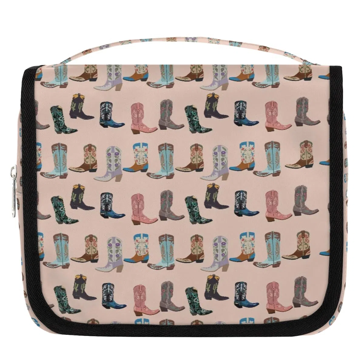 Neceser de viaje para mujeres y hombres con gancho para colgar, organizador de cosméticos de maquillaje, bolsa de viaje para artículos de tocador, accesorios esenciales, tamaño grande, Cowboy