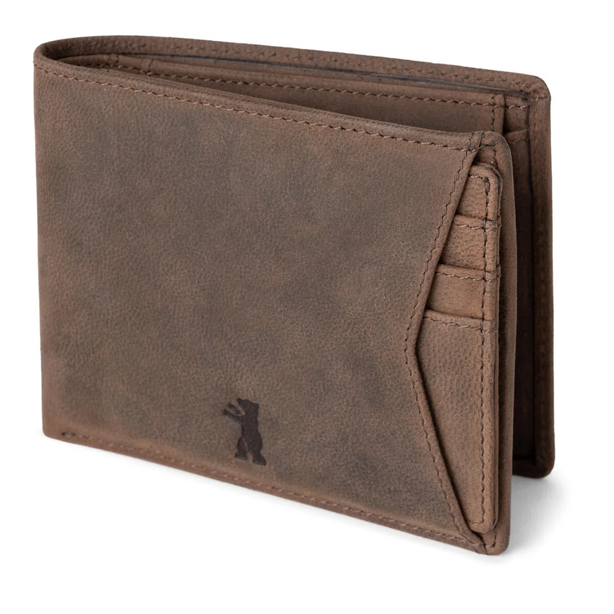 Berliner Bags Kiel Cartera de Piel Auténtica con Tarjetero Extraíble y RFID | Marrón Billetera De Cuero Hombre 8 Tarjetas Ventana Dni Monedero Cierre Botón Alemán Estilo Vintage Único Elegante Práctica