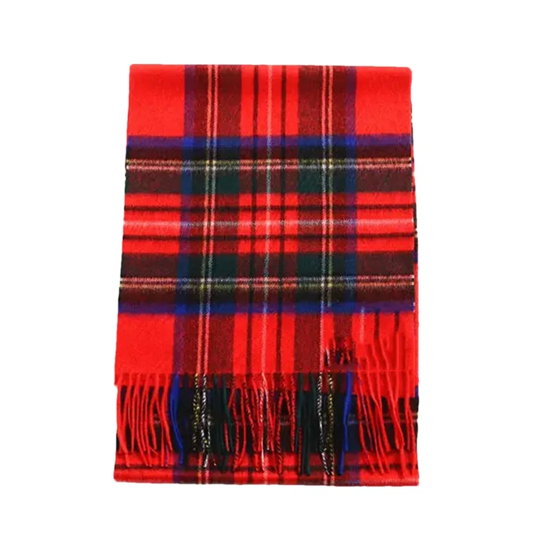 Fnfmrfmr Bufanda escocesa clásica a cuadros rojos para mujer, suave, casual, delgada, cálida