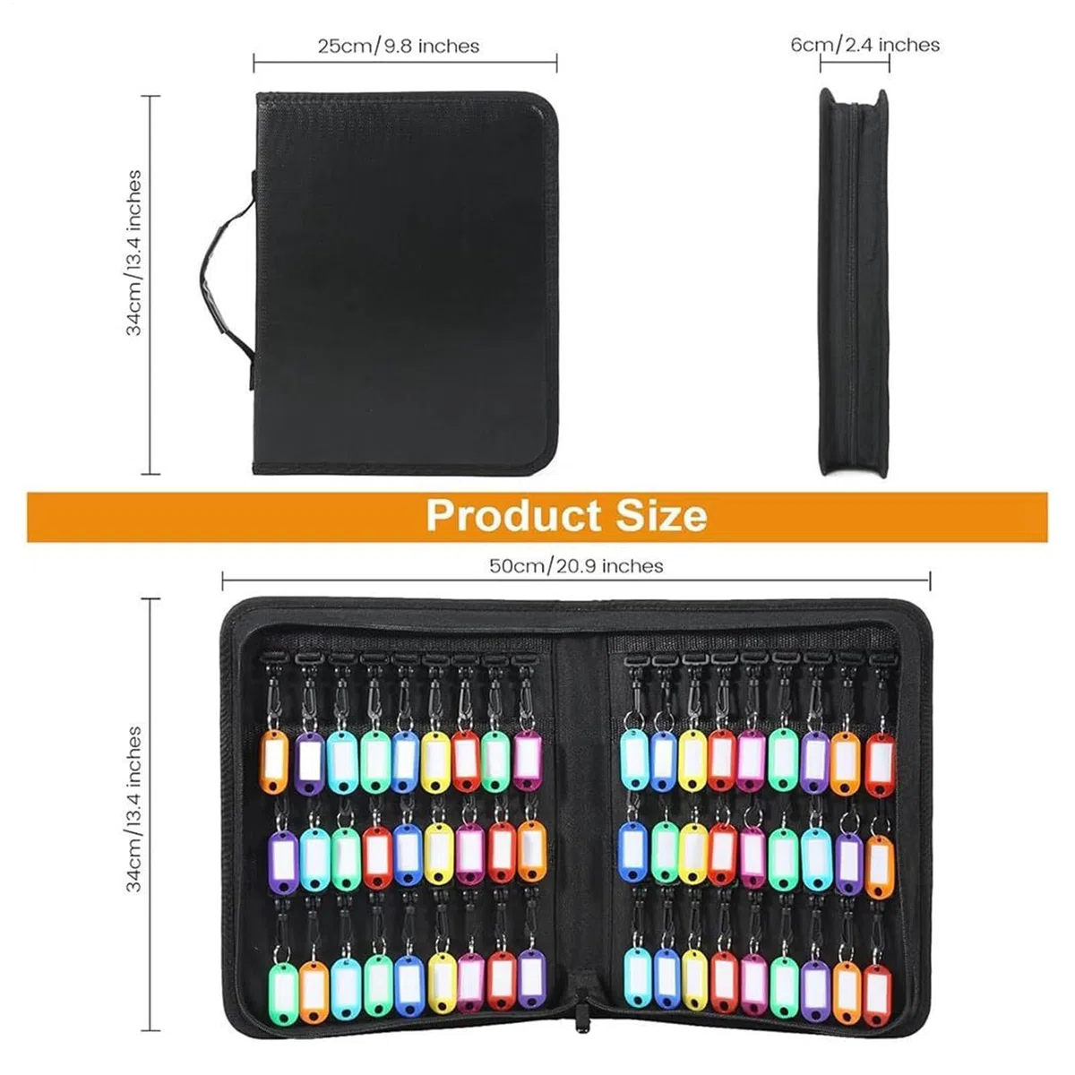 Organizador de llaves ignífugo con funda impermeable, soporte para 54 llaves y planificador para un acceso seguro, perfecto para bancos, hoteles, oficinas, solución de almacenamiento duradera y cómoda