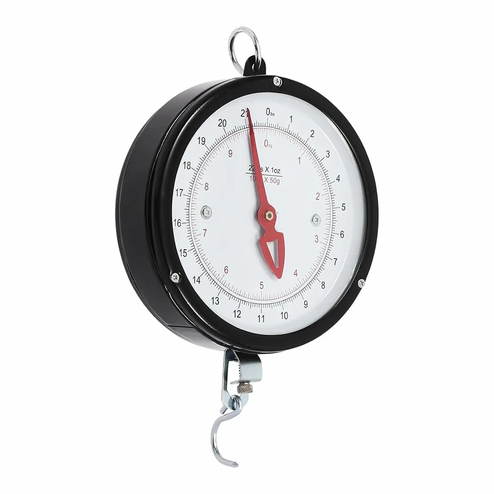 10-20kg Balanza Mecánica Colgante De Doble Cara con Cadena Y Bandeja para Cucharones Balanza De Peso con Muelle para Granja, Cocina Alimentos Y Productos AgrícolasSilver,10kg