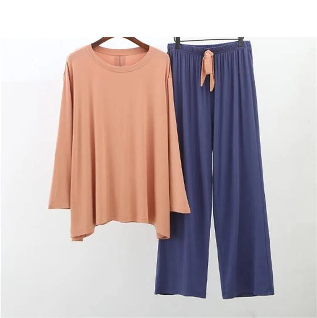 Conjunto de pijama de mujer de color de contraste de algodón cómodo para mujer, Imagen7, talla única