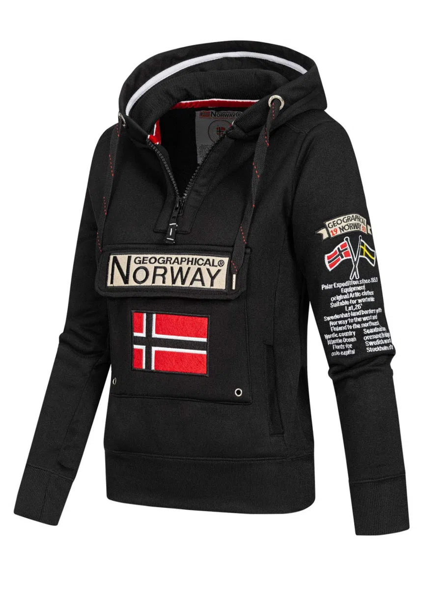Geographical Norway Gymclass Lady - Sudaderas Mujer con Capucha Y Bolsillos - Sudadera Manga Larga Chaqueta Caliente - Cremallera Jersey Mujeres Primavera Verano Otoño Invierno