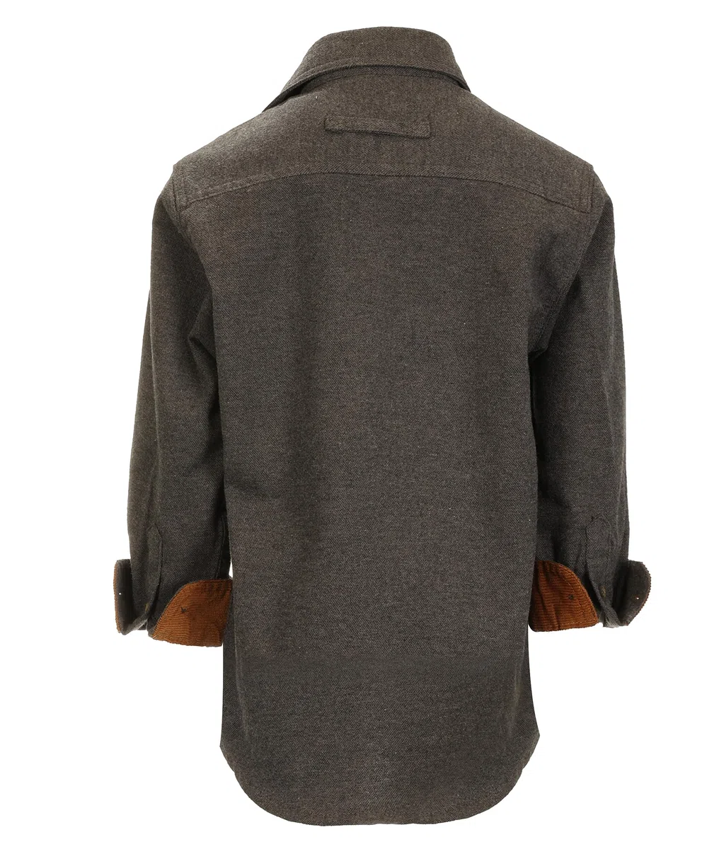 Gioberti Camisa de franela de un solo bolsillo para niño con contraste de pana