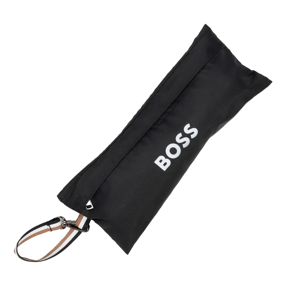 HUGO BOSS Iconic HUG321A - Paraguas de bolsillo (poliéster, tamaño abierto: longitud aprox. 56 cm, diámetro: 90 cm), Negro, Klein, Iconic
