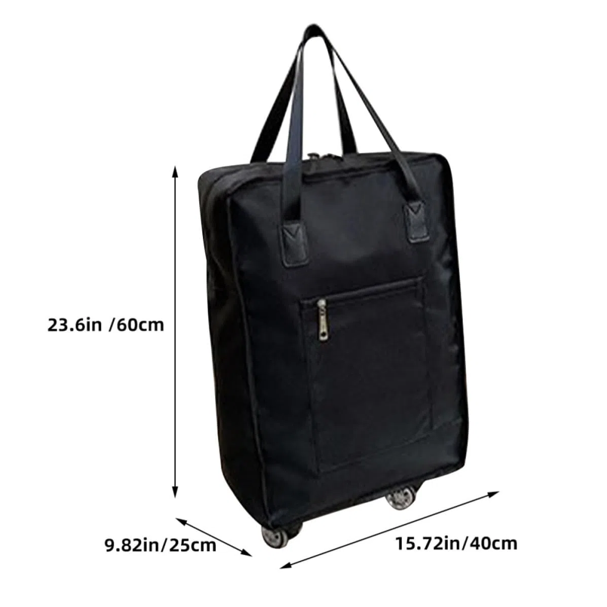 GALPADA Bolsa de Viaje Plegable para Fácil Transporte en Tela Oxford de Gran Capacidad Negra Diseño Compacto y Ruedas Multidireccionales en Viajes