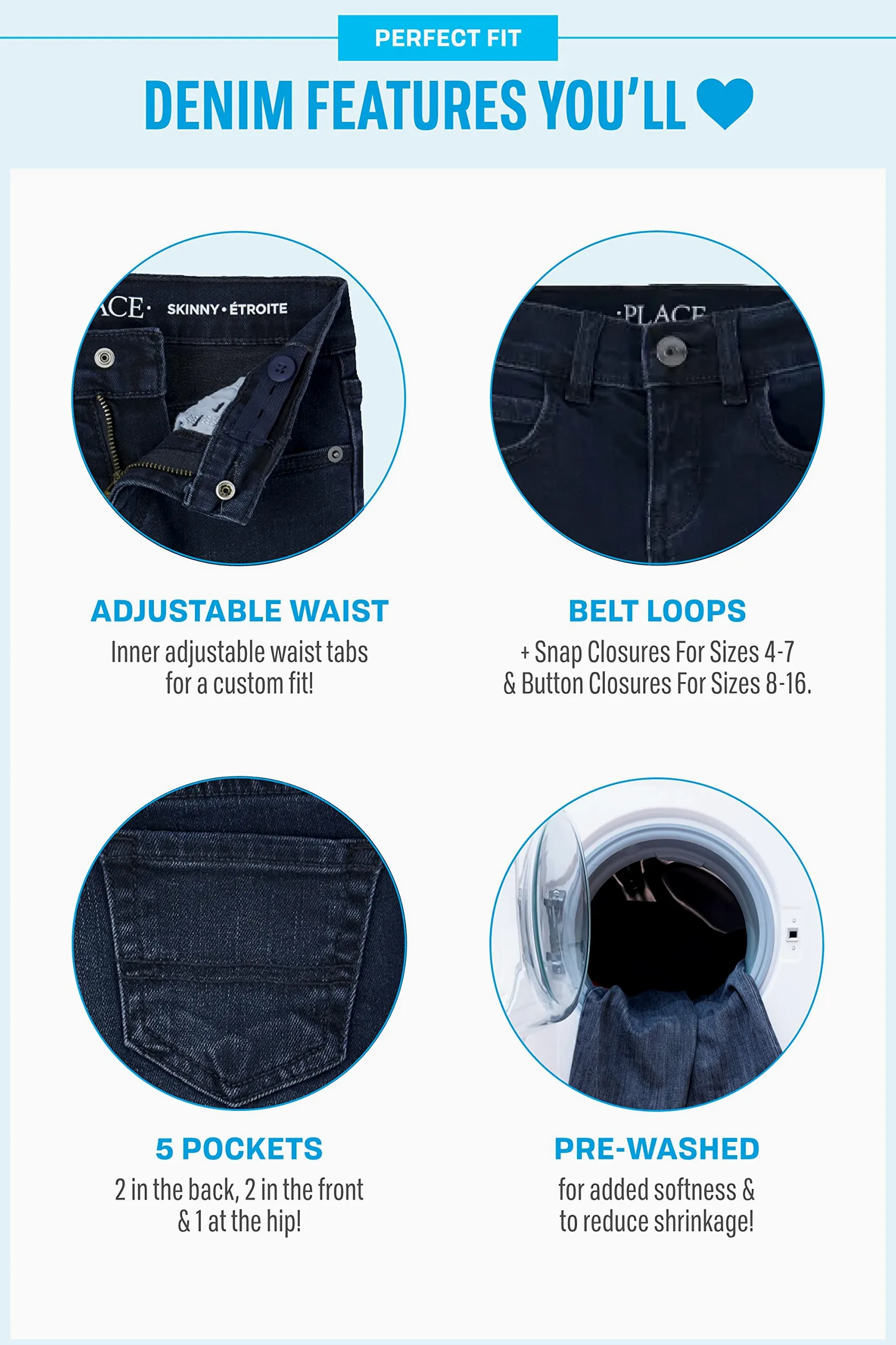 The Children's Place Stretch Denim Jeggings - Leggings Niñas