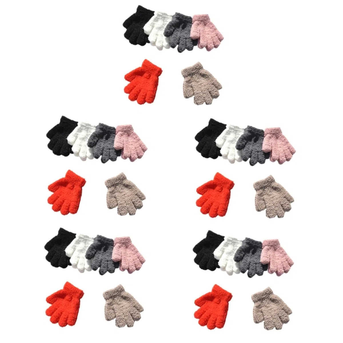 PACKOVE 30pares Guantes De Invierno Para Niño Niña Cálidos y Cómodos De Guantes Compactos Para Esquí y Uso Diario Vibrantes Oscuro