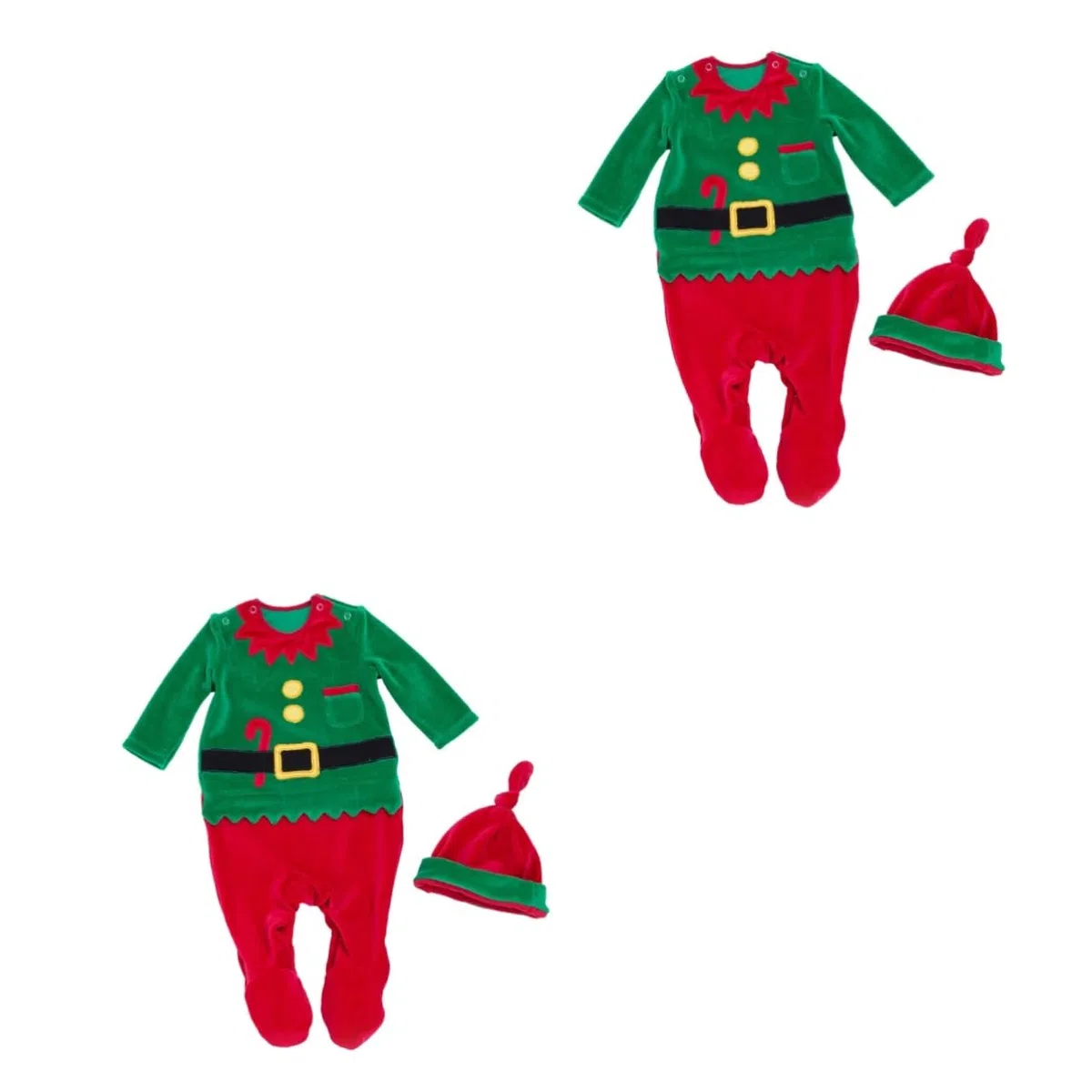 LIFKOME 2 Piezas Bebé Navidad Traje De Santa Traje De Niños Mono Verde Monos De Bebés Varones Suéter De Niño Suéteres De Ropa De Recién Nacido Verde Mono De Niño
