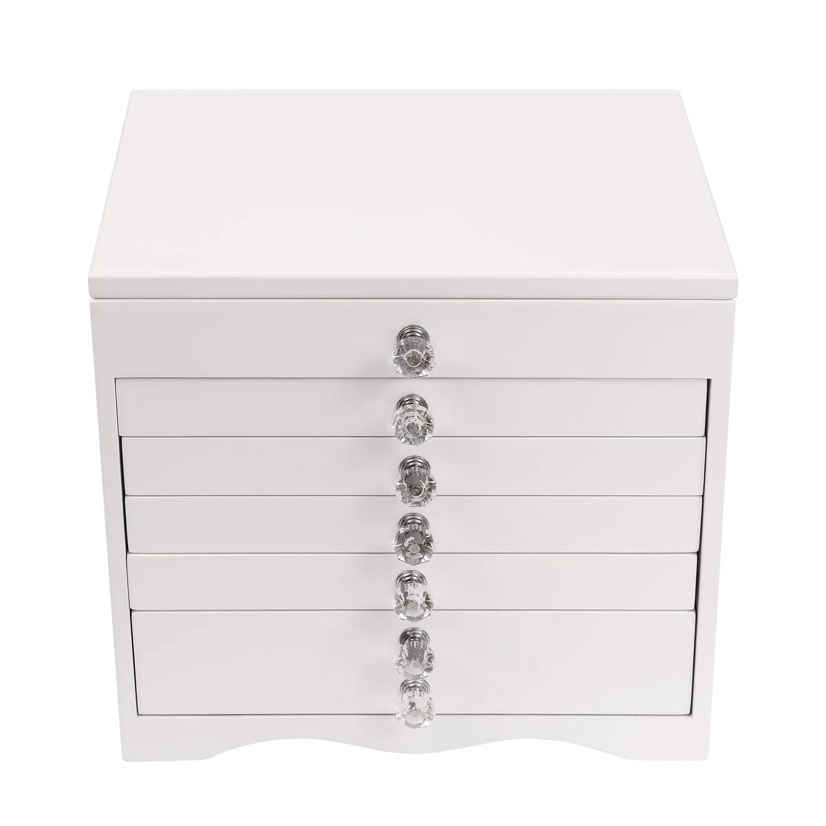 Joyero de 7 capas, 28,1 x 19,5 x 26 cm, con espejo, organizador de joyas, para collares, pendientes, brazaletes
