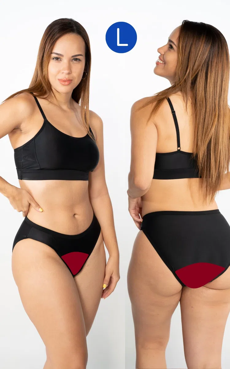 NoBlood - Bikini Menstrual 2 Piezas XXS-XXL con Tirantes Ajustables | Bañador menstrual: absorbente, cómodo y con protección reforzada. Para playa, mar y piscina.