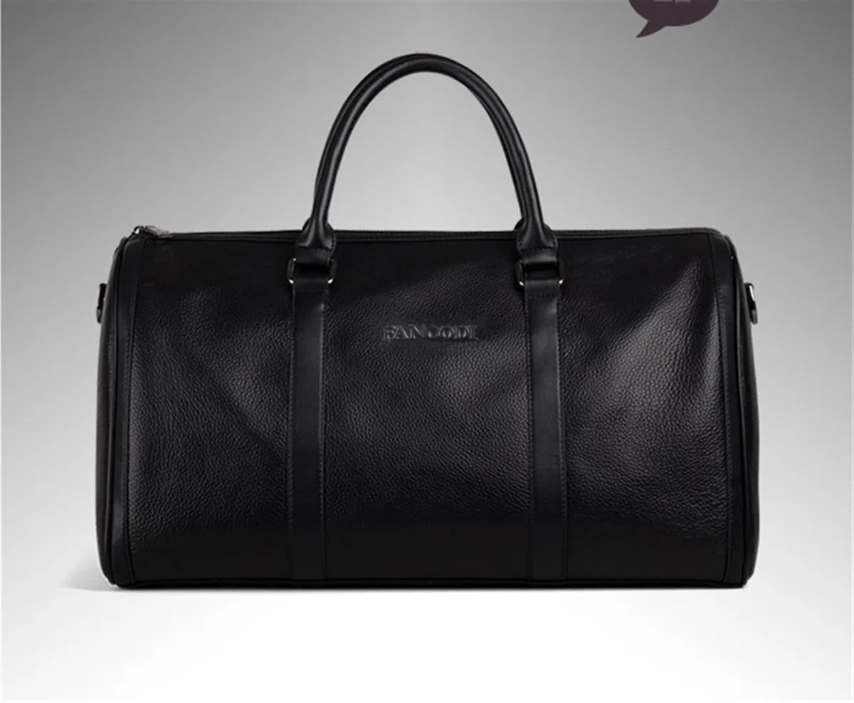 Bolsa De Viaje Bolso de Viaje de Cuero for Hombre, Bolso de Viaje y Equipaje, Bolso de Mano de Cuero for Hombre, Bolso de Fin de Semana, Bolso de Mano Grande para Viajar(Black)