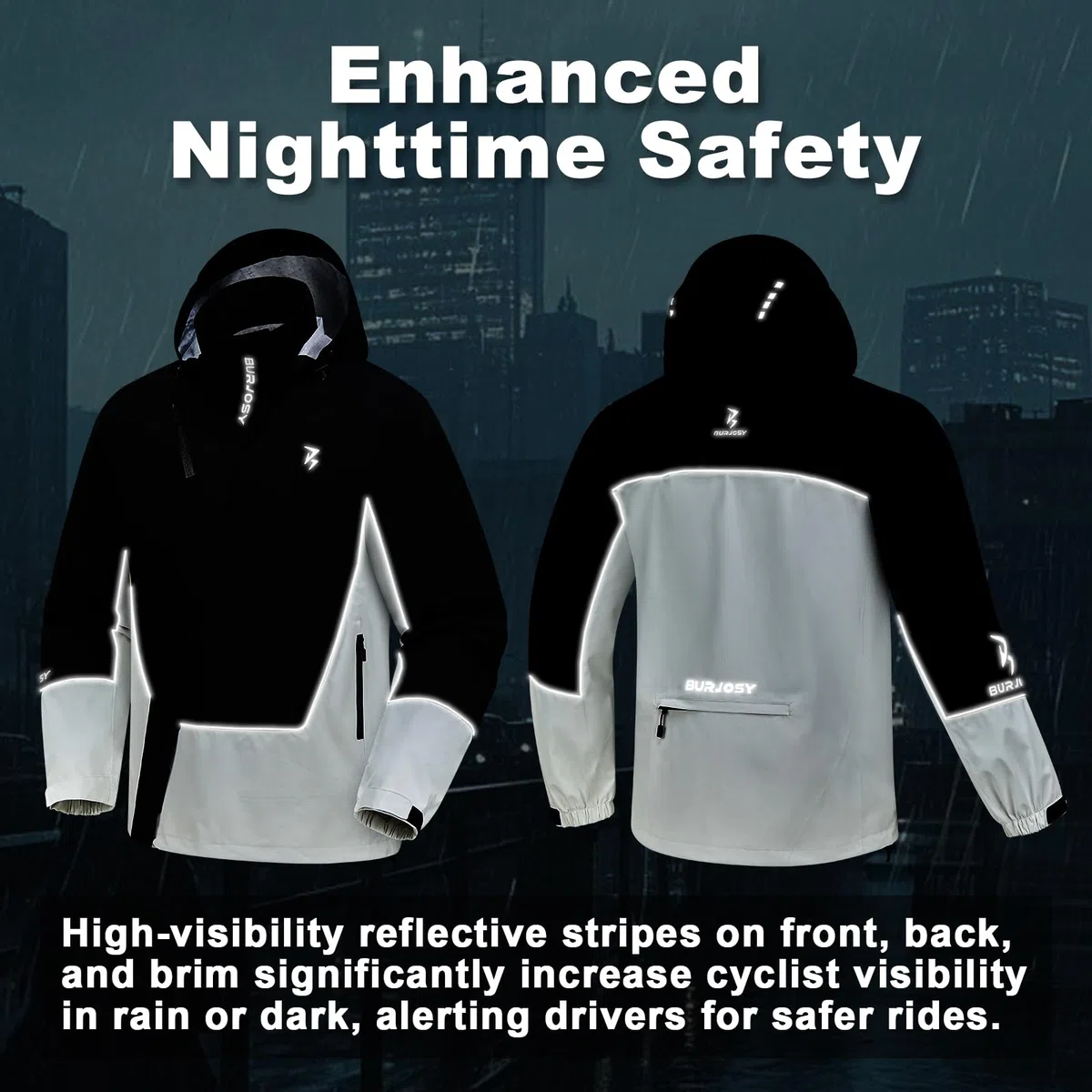 Chubasquero Hombre Impermeable y Transpirable Chaqueta de Lluvia con Bolsillo Trasero Ligera Plegable para Ciclismo Senderismo y Pesca
