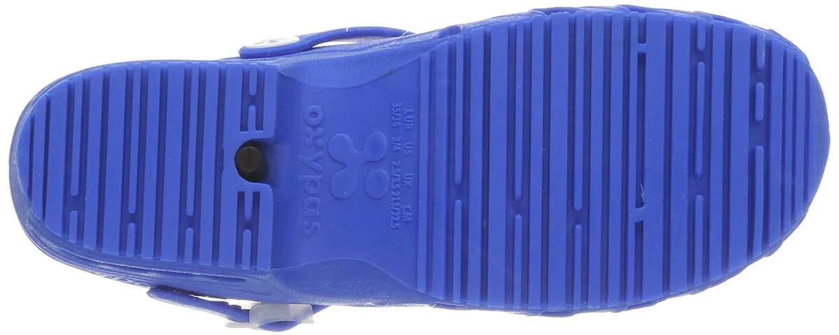 Oxypas Safety Jogger - Zuecos hospitalarios para Mujer, Zapatos de Trabajo Ligeros autoclavables para Hombres, Ideales para la atención médica, Antideslizantes, antiestáticos y amortiguadores, Azul