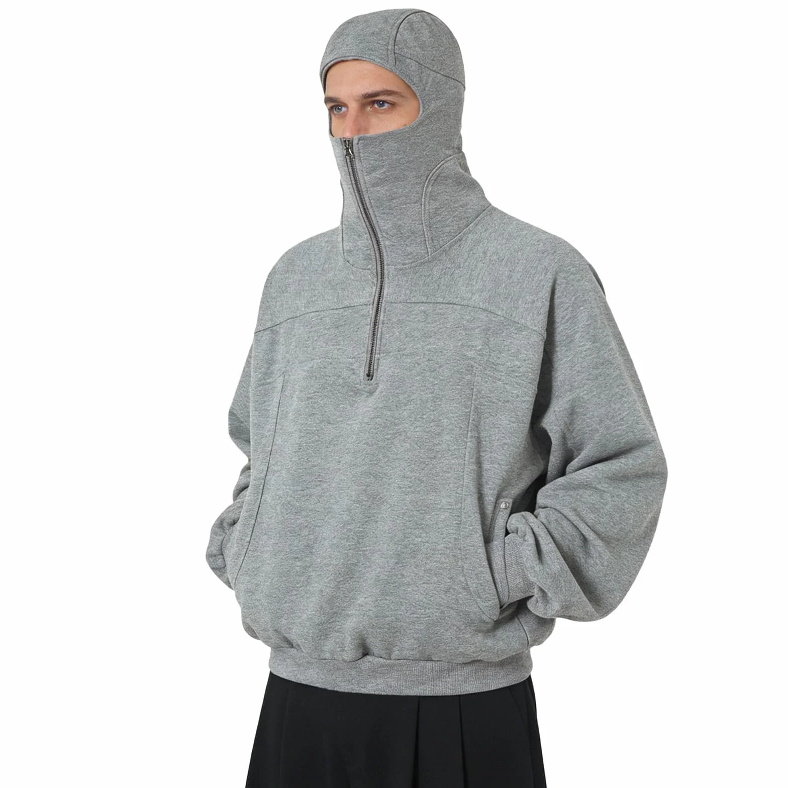 Sudadera para Hombre con Capucha Y Pasamontañas Sudaderas con Capucha Invierno Chaqueta Cálida Pasamontañas Chaqueta De Manga Larga Abrigo De Entretiempo