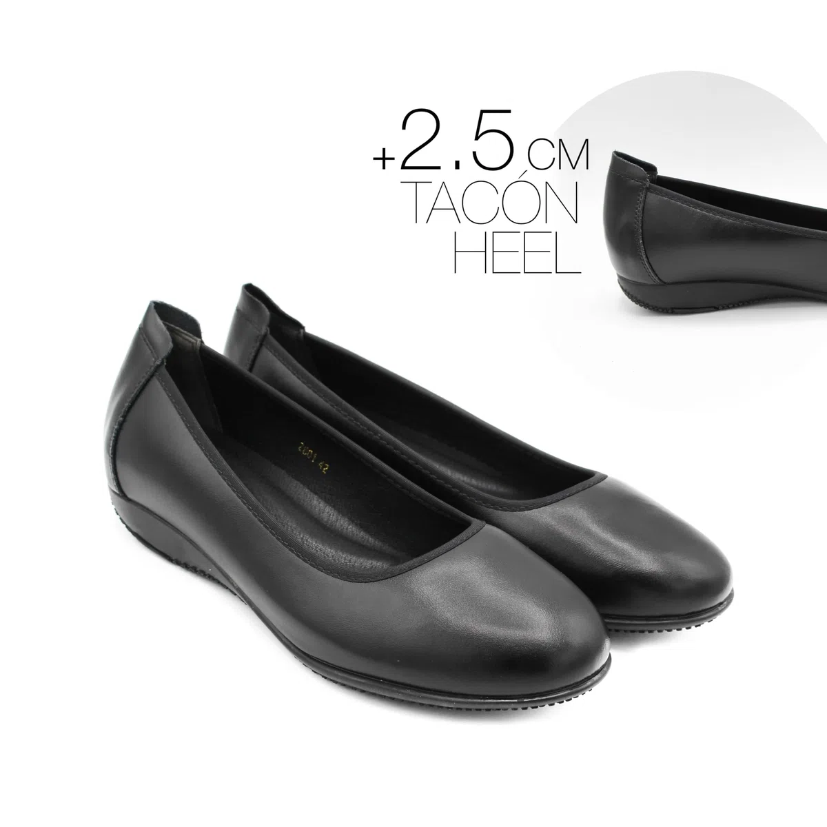 Zerimar Zapatos Mujer Piel Comodos - Zapatos Elegantes y Ligeros para Uso Diario para Oficinas, Recepcionistas, Hosteleria -Tacon 2,5 cm