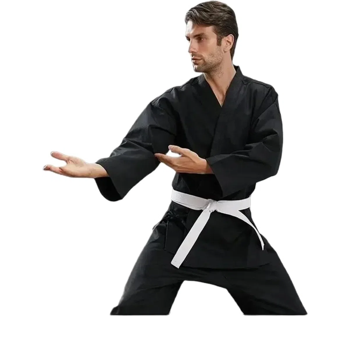 Uniforme de Judo Gi Karate for Adultos, Uniforme for Estudiantes, Artes Marciales con cinturón, Accesorios Blanco y Negro para Entrenamiento