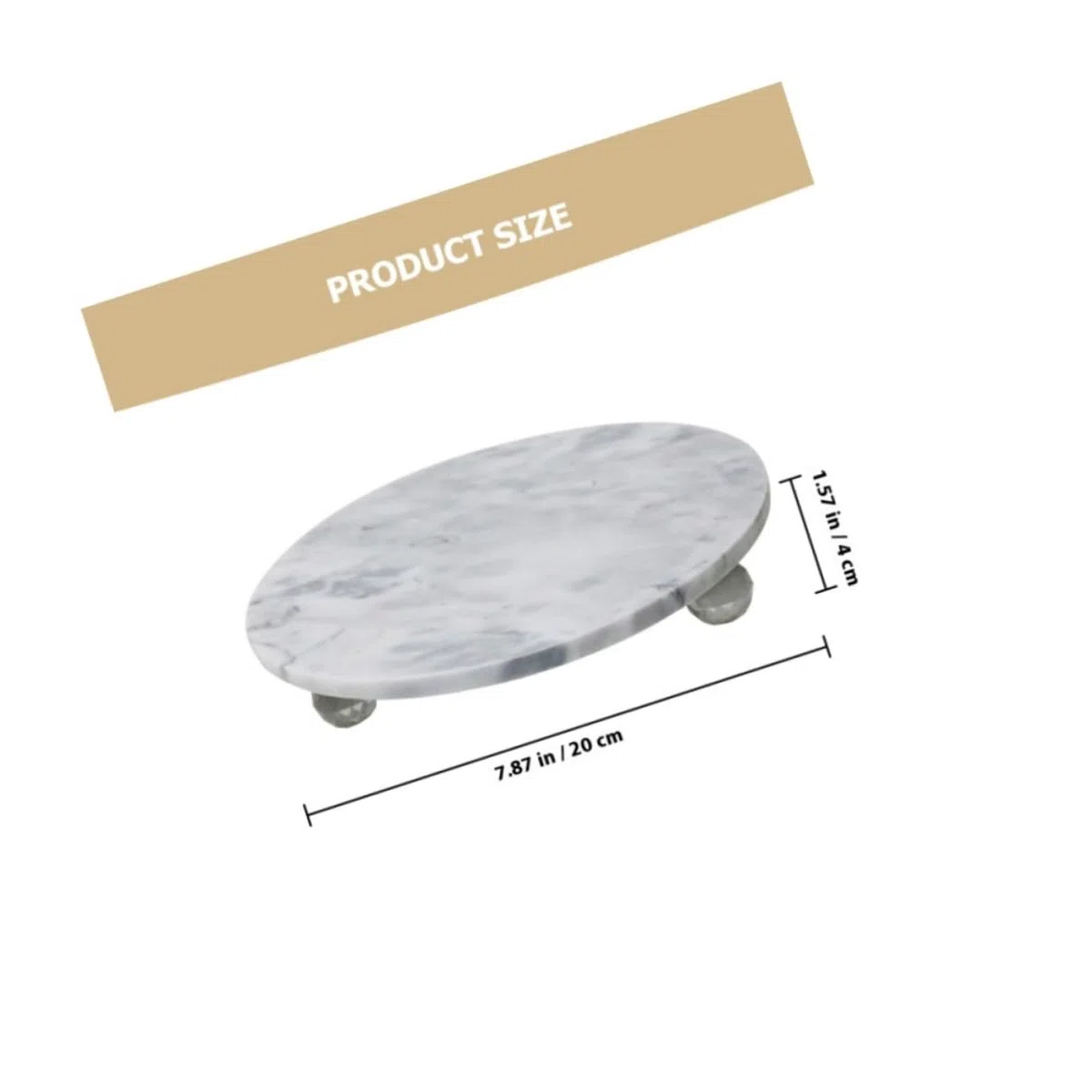 KOMBIUDA Bandeja Multifuncional de Mármol Natural Redonda Soporte para Joyas Frutero Decorativo para Baño y Mesa Bandeja de Almacenamiento Estilo Nórdico Adecuado para Aperitivos y