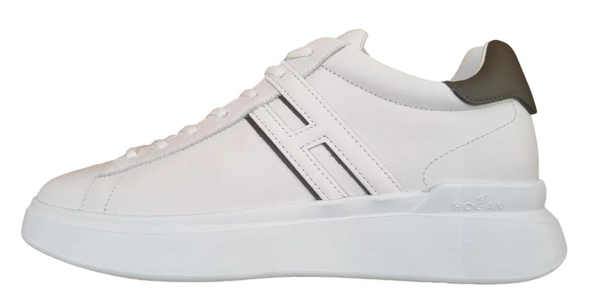 Hogan Zapatillas Hombre Sneakers H580 HXM5800DV42R37239Q Blanco Verde Bosque