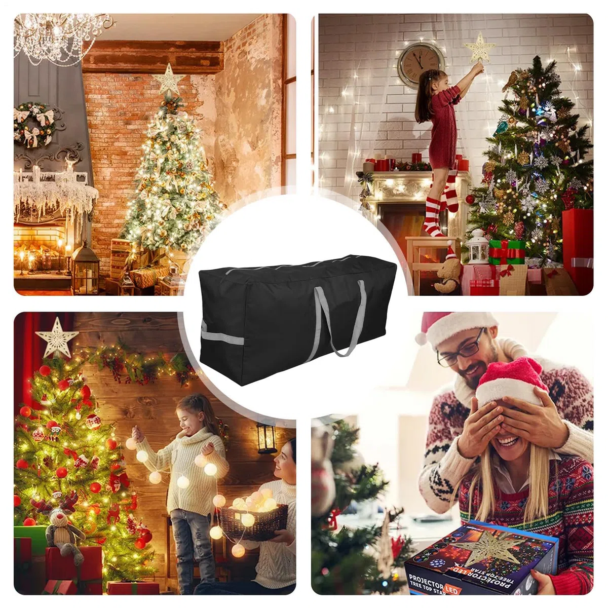 Bolsa De Almacenamiento Para Árbol De Navidad Contenedor De Almacenamiento | Organizador De Vacaciones Para El Hogar Para Dormitorio Apartamento Sala De Estar Camping Lavandería Garaje