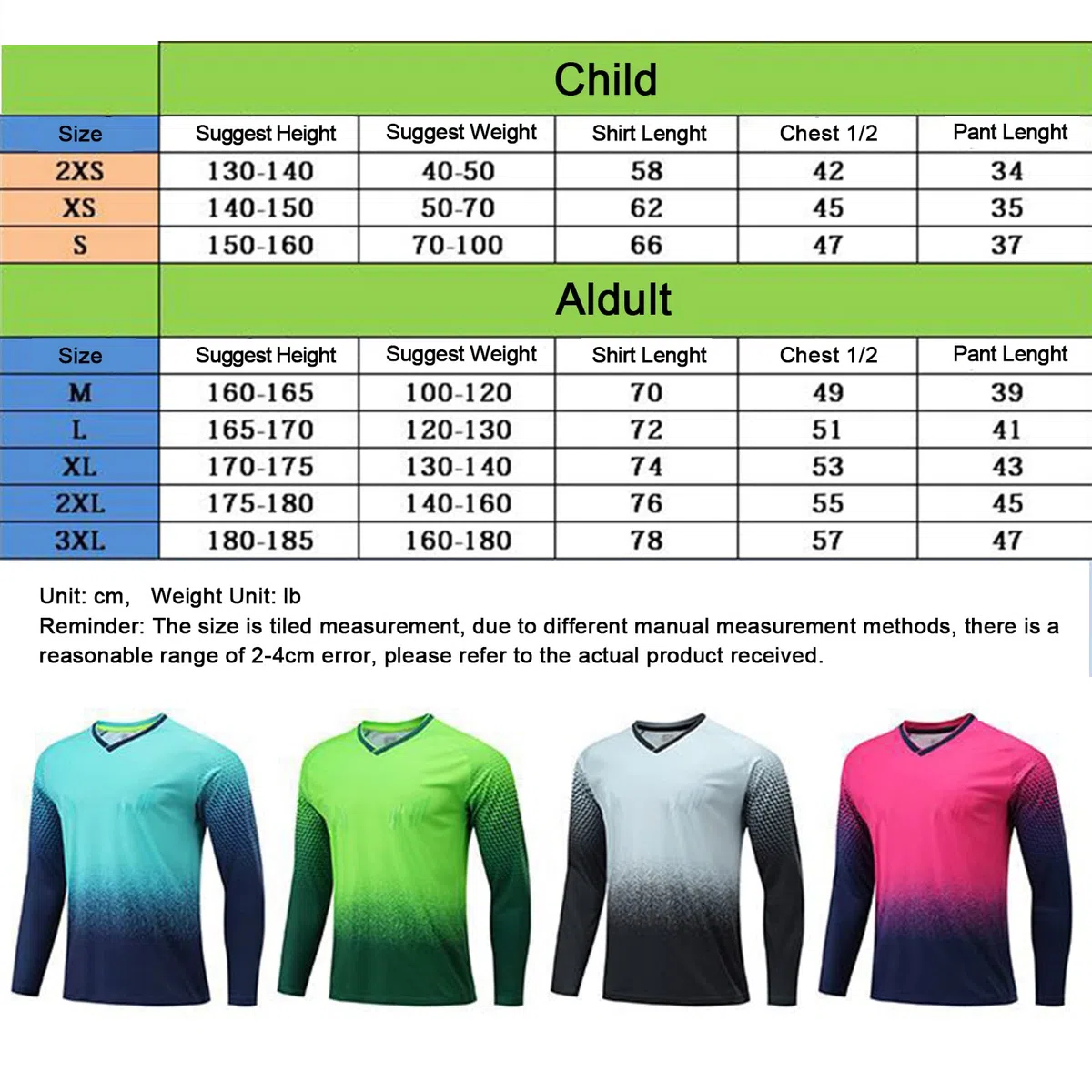 Mens Kids Soccer Goalkeeper Jersey, Goalkeeper Jersey Set Mujer Manga Larga Pantalones Jersey Personalizado Personalizado con Nombre + Número + Logo Regalo para niños