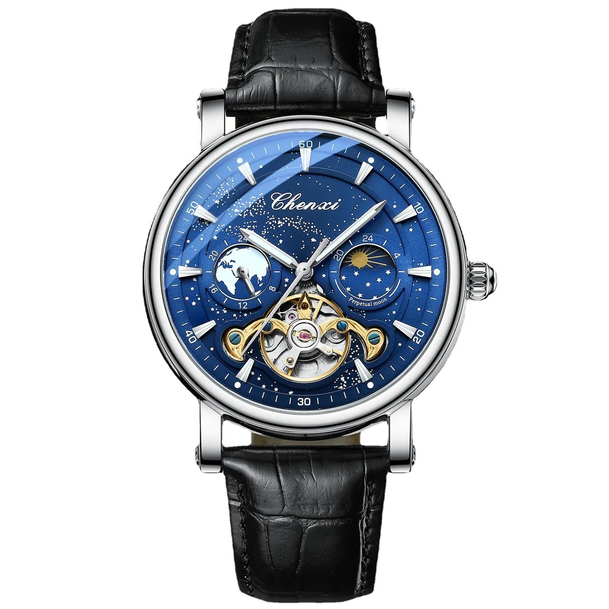 Reloj mecánico automático para hombre, reloj Tourbillon de lujo, impermeable, luminoso, cronógrafo
