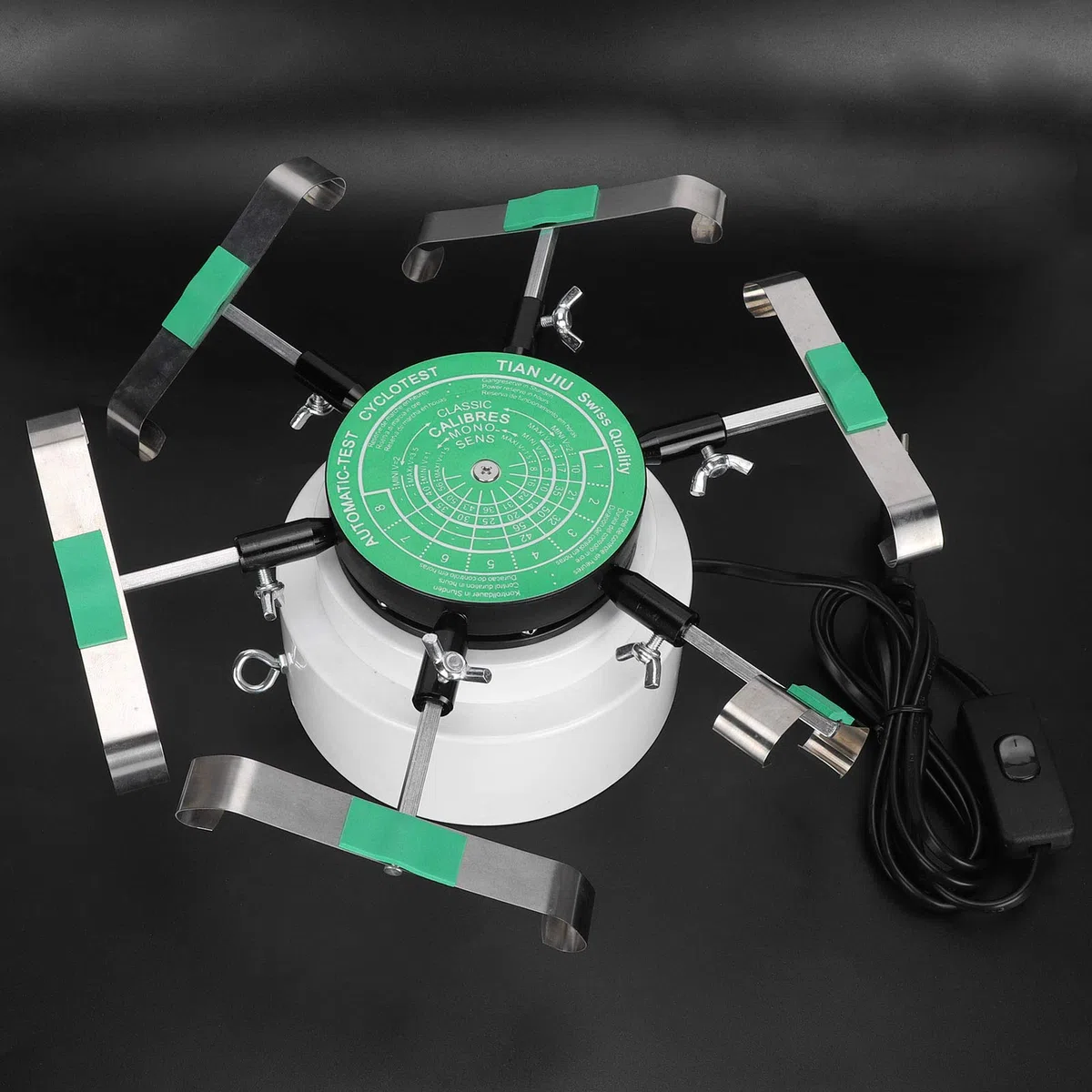 Instrumento de Cuerda para Relojes, Material de Acero de Aleación, Capacidad para 6 Relojes, Rotaciones Automáticas, para Pruebas Automáticas de Relojes y Herramienta para