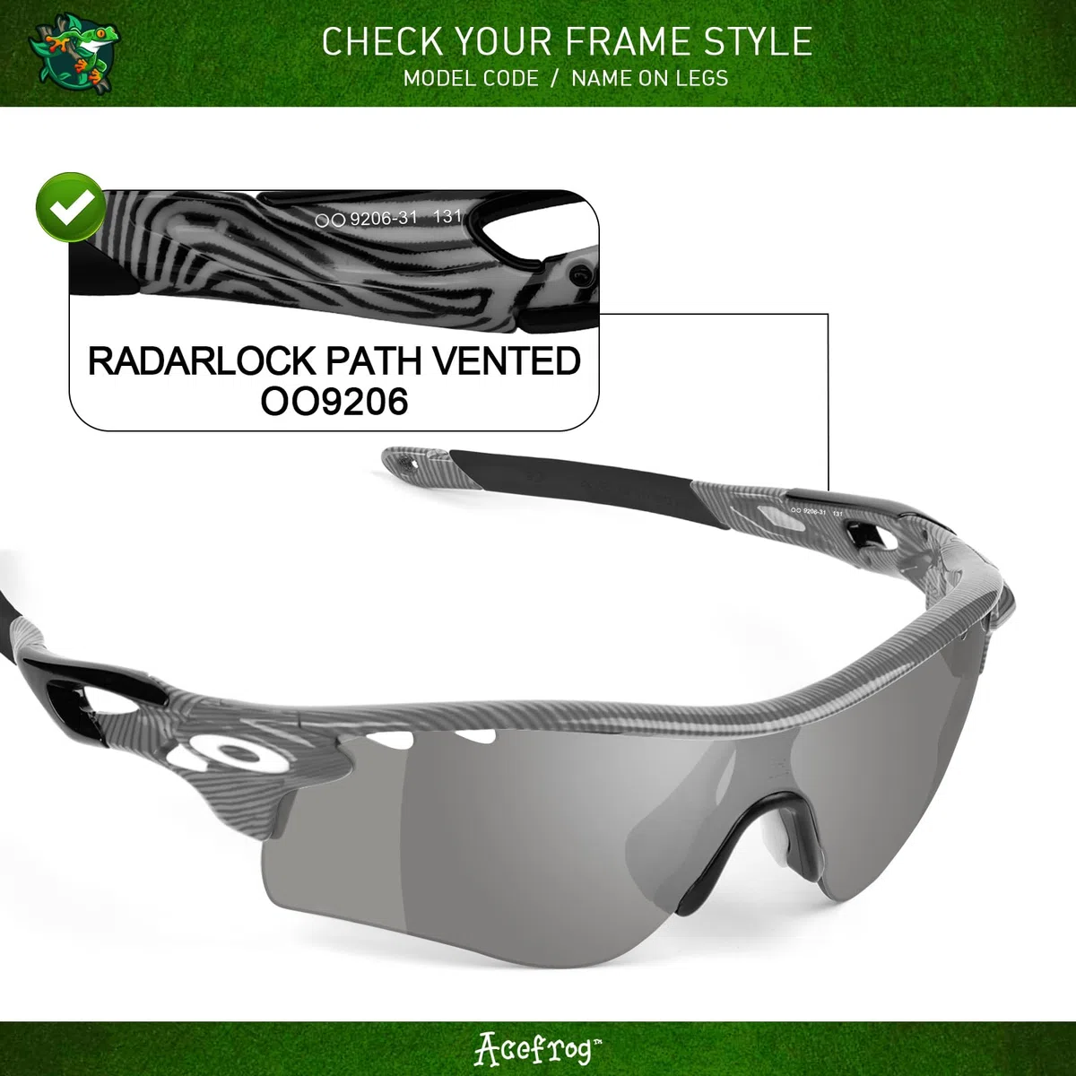 Acefrog 4 lentes de repuesto polarizadas para gafas de sol Oakley RadarLock Path, perfectamente ajustadas, inastillables, antiarañazos, paquete económico