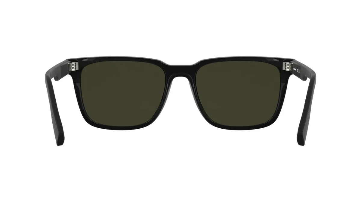 Lacoste Gafas de sol para hombre L6077S, color negro con lente de espejo azul