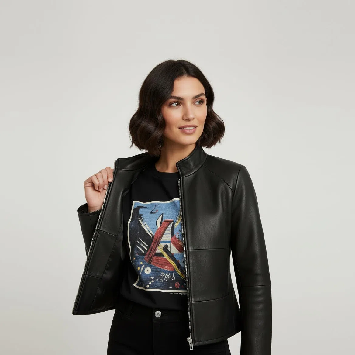 Zerimar Chaqueta de Cuero para Mujer | Piel Natural Auténtica | Prenda Elegante y Cómoda con Diseño Moderno | Ideal para Uso Diario o Salidas Especiales