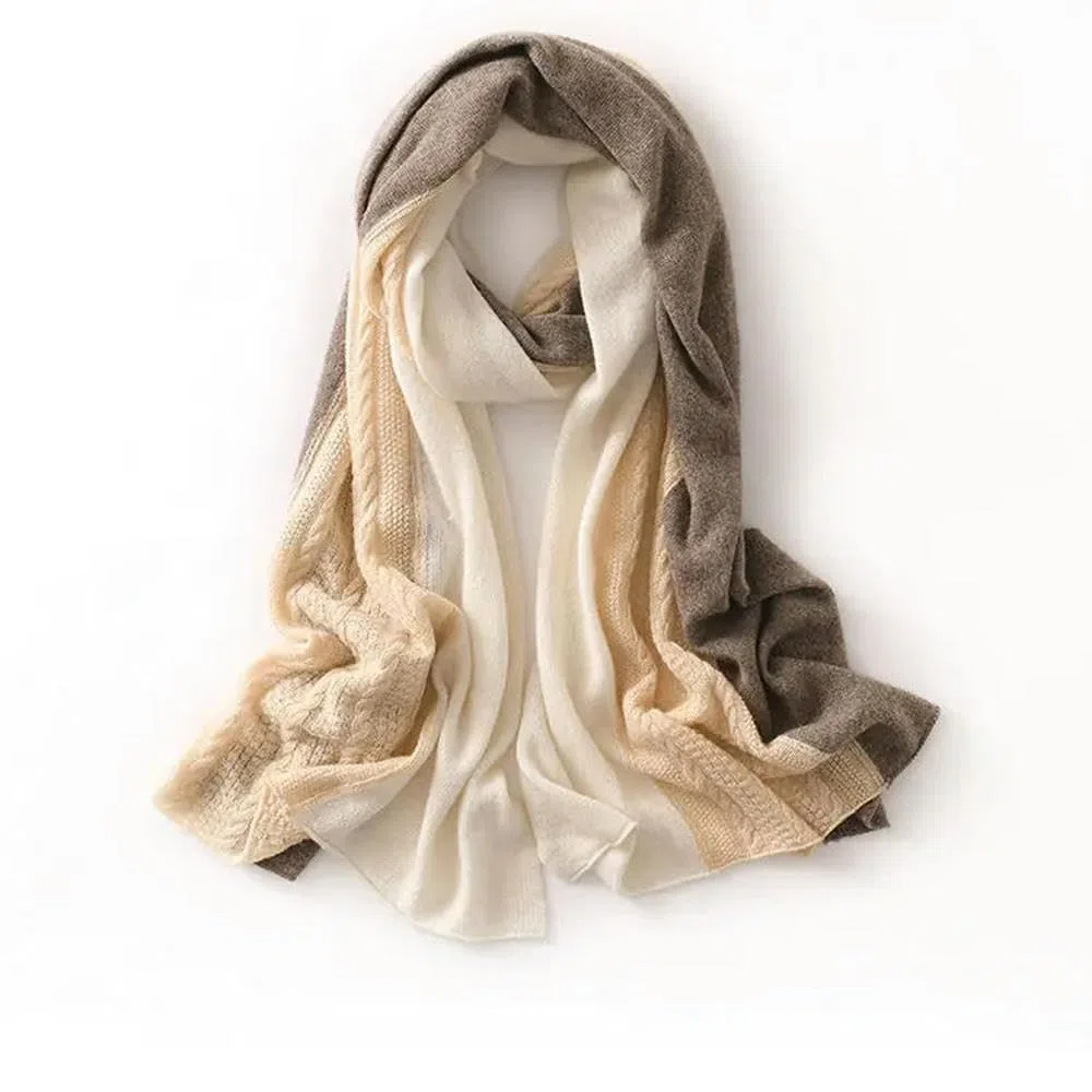 180 * 80cm Bufanda de Cachemir de Invierno para Mujer Pañuelo Suave y cálido para esquí al Aire Libre Bufandas de Mujer Chal de Punto con Costura de Moda