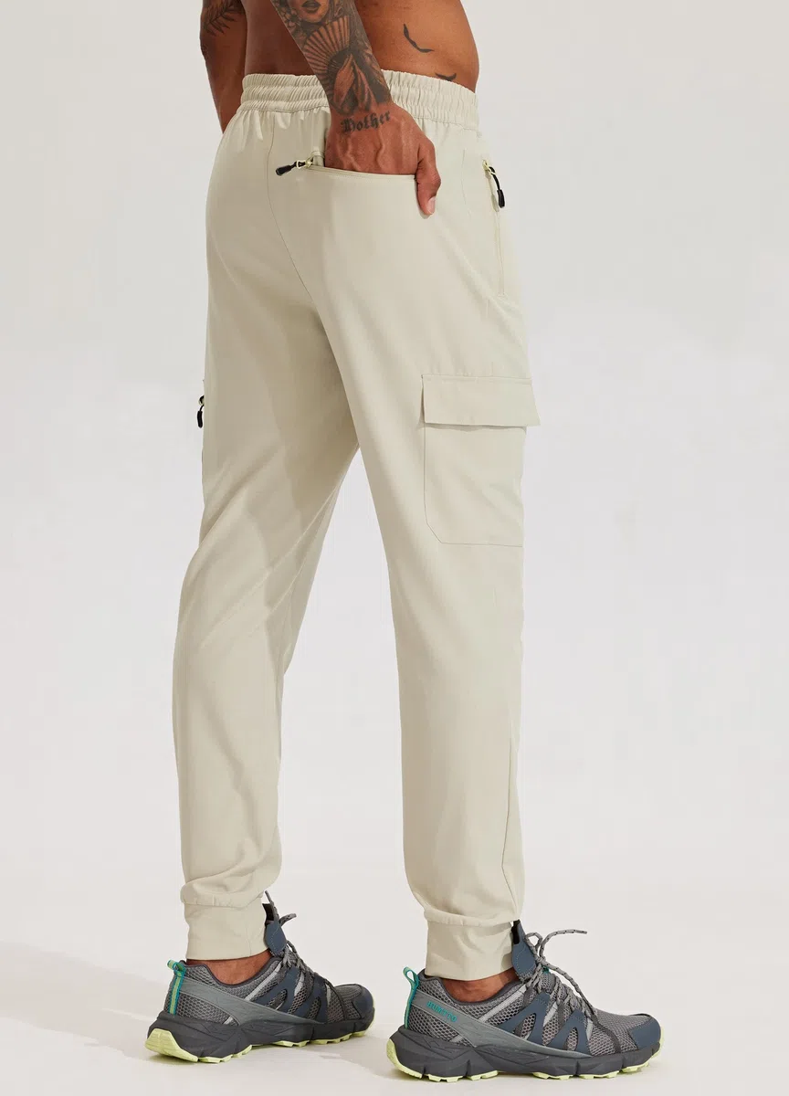 Willit Pantalones deportivos de senderismo para hombre, ligeros, de secado rápido, con bolsillos con cremallera