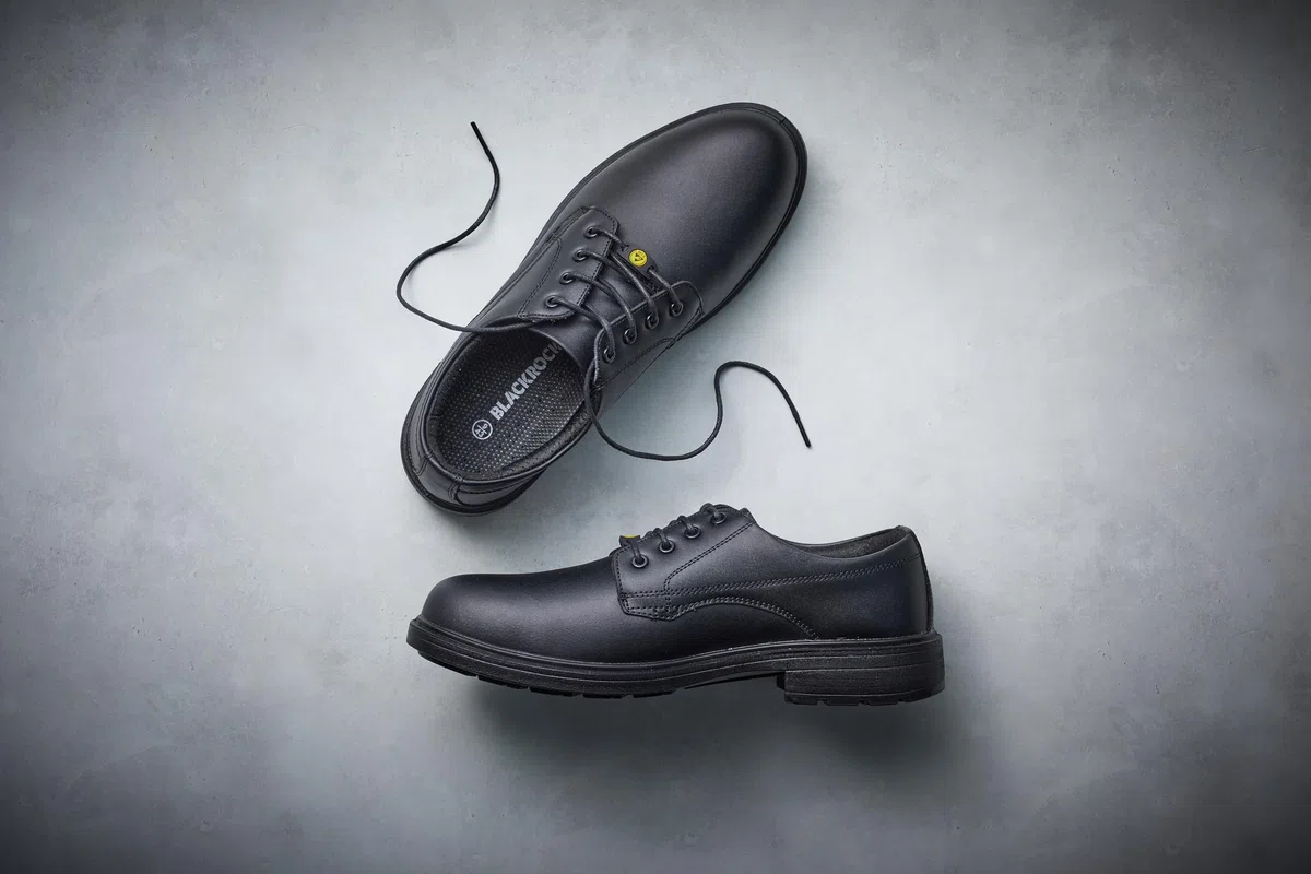 Blackrock ESD Oxford Zapatos Seguridad, Composite, Negro, Puntera Sin Metal, Cuero, Oficina - UK 8/EU 42