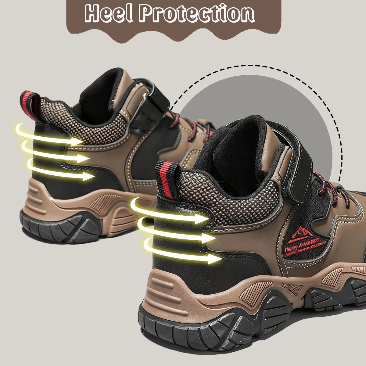 Botas de senderismo para niños, impermeables, para caminar, para exteriores, ligeras, para senderismo, camping, escalada, Brown, 39 1/3 EU